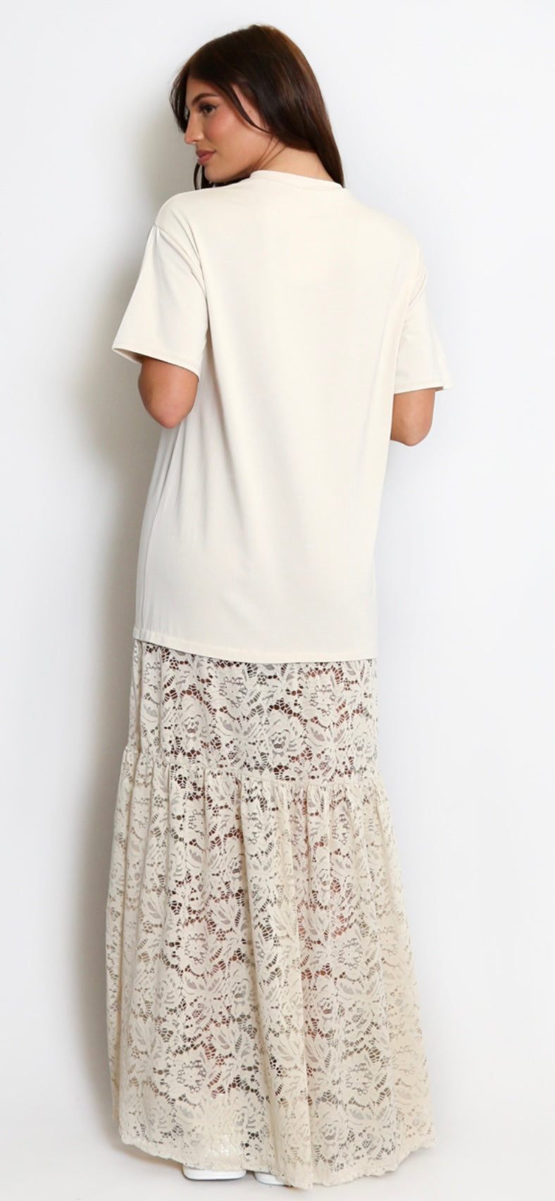 87 Slogan T-Shirt Lace Dress
